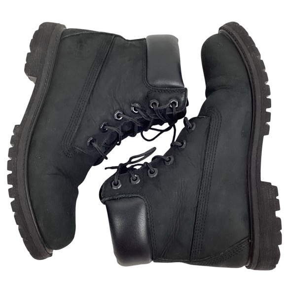 Timberland Nubuck Leather Prima-loft Combat Hiking Mid Boots Black - Picture 4 of 11